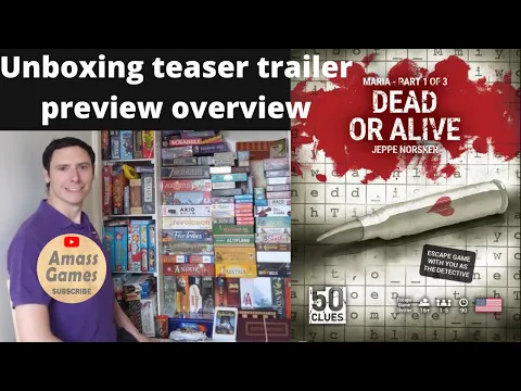 Dead or Alive 50 Clues: narrative board game how to setup play unboxing escape room * Amass Games