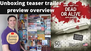 Dead or Alive 50 Clues: narrative board game how to setup play unboxing escape room * Amass Games