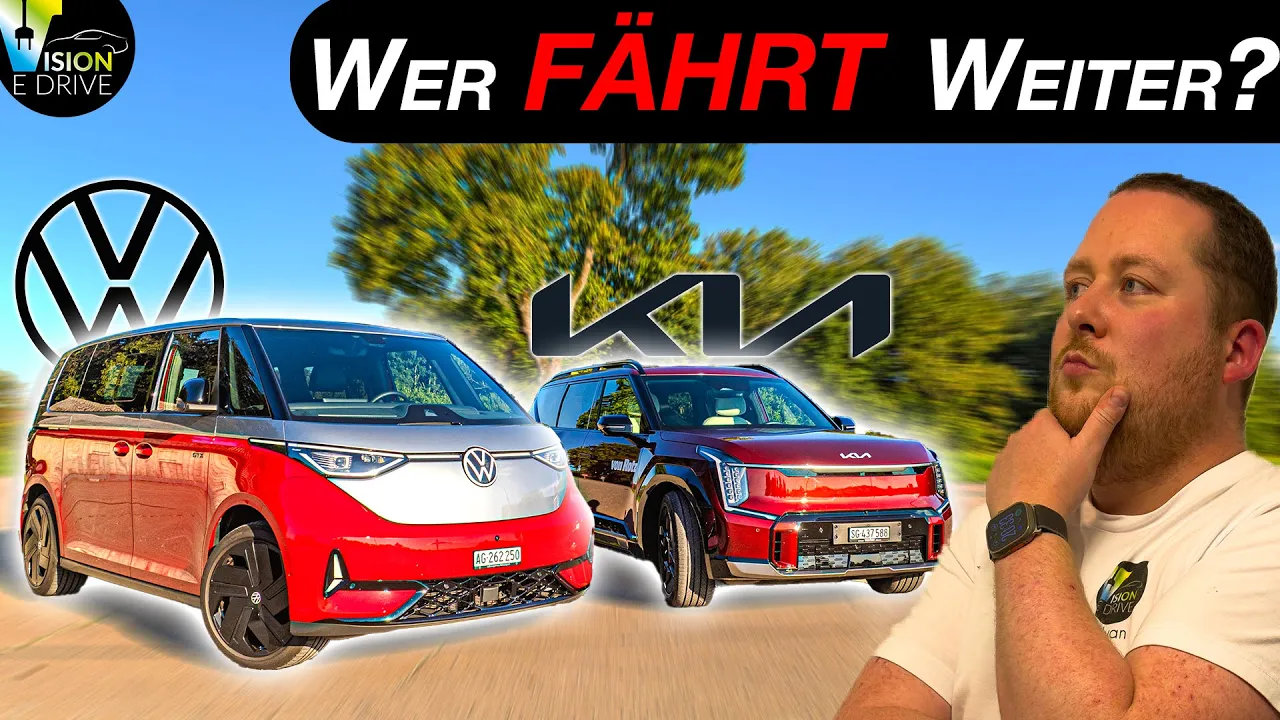 2 Schrankwände mit VIEL Platz aber zu welchem Kompromiss? KIA EV9 vs. VW ID.BUZZ - XXL Vergleich!