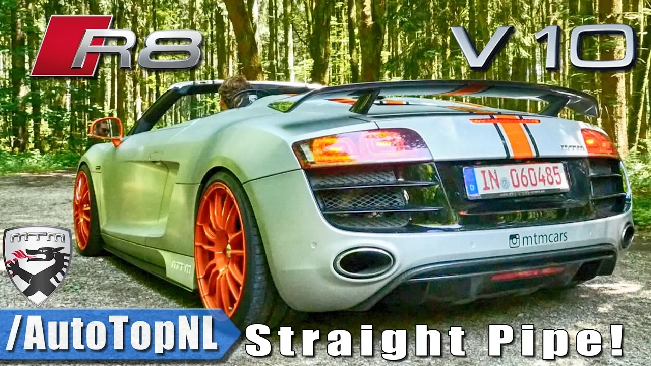 Audi R8 V10 Spyder MTM STRAIGHT PIPE | Onboard REVS & EXHAUST SOUND by AutoTopNL