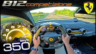 350KM/H FERRARI 812 COMPETIZIONE // TOP SPEED POV on AUTOBAHN