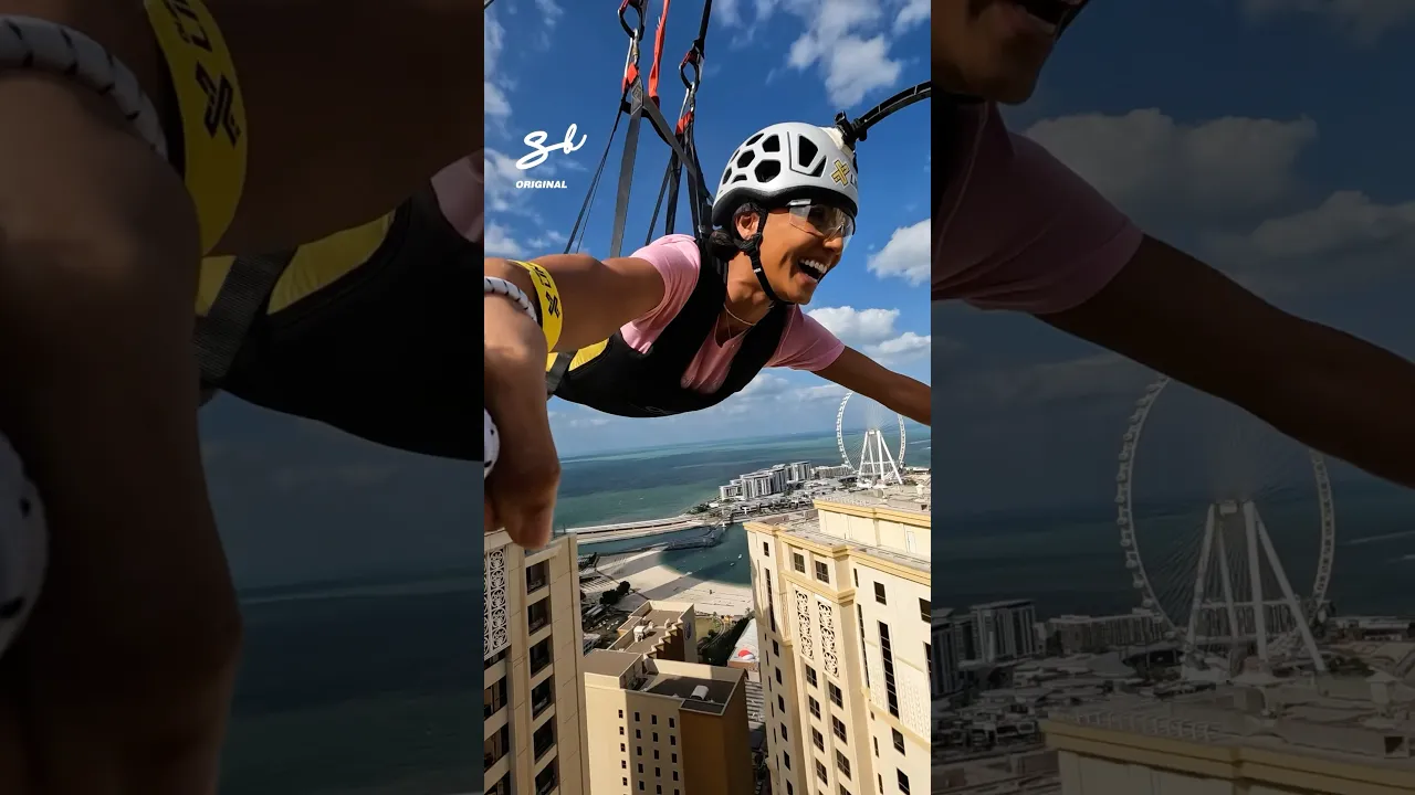 The World's Longest Zipline! 🫣 #zipline #experience #dubai