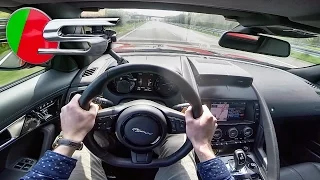 Jaguar F Type V8 S Acceleration POV Autobahn Test Drive & Sound