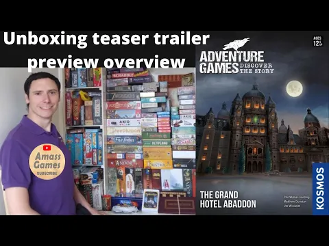 The Grand Hotel Abaddon unboxing teaser trailer preview overview AmassGames 4K escaperoom boardgames
