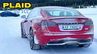 1020HP TESLA PLAID & Model Y Performance - DRIFTING on ICE