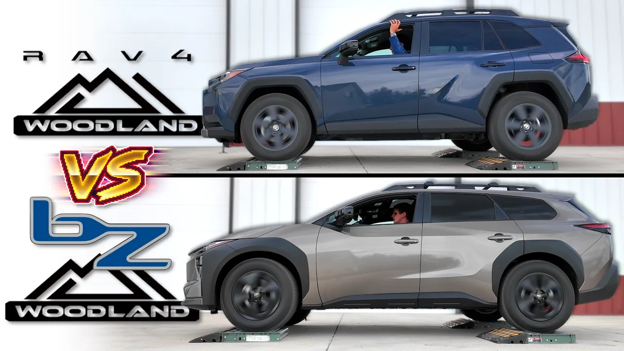 Toyota RAV4 vs bZ Woodland AWD Slip Test - Should You Buy a Hybrid or EV For Winter Roads?