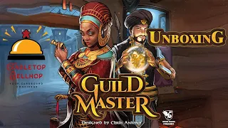 UNBOXING Guild Master a cutthroat board game for up to four about managing an adventuring guild.
