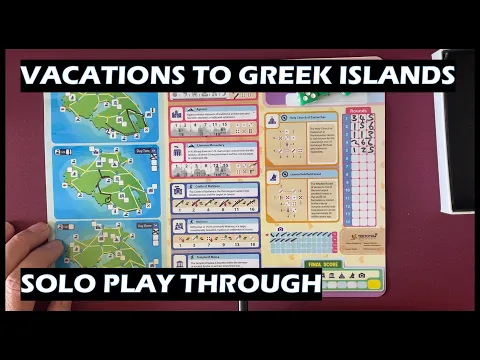Vacations to Greek Islands solo play through PnP board game