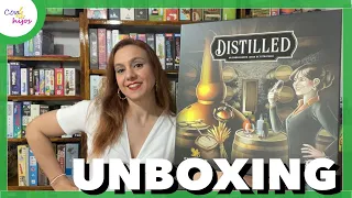 UNBOXING DISTILLED (Melmac Games) + expansion Africa y Oriente Medio ¿Cómo queda colocado?