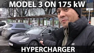 Model 3 fails charging at 175 kW Hypercharger