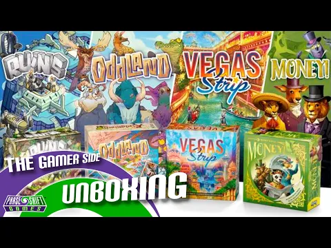 The Gamer Side unboxing: Ruins, Oddland, Vegas Strip, and Money ALL-IN pledge, with Alibis bonus!