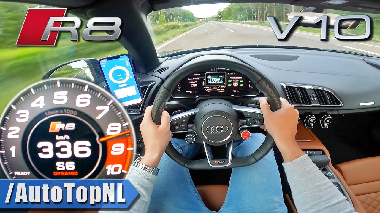 2021 AUDI R8 V10 *336KMH* on AUTOBAHN [NO SPEED LIMIT] by AutoTopNL