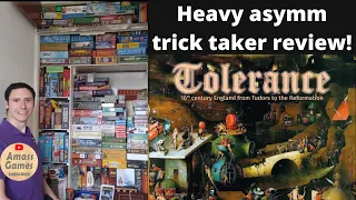 Tolerance trick taking card game how to play review components art AmassGames Essen Spiel asymmetric