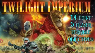 Longest, Worst Objective TI4 POK Game - 5 player - 14 point game