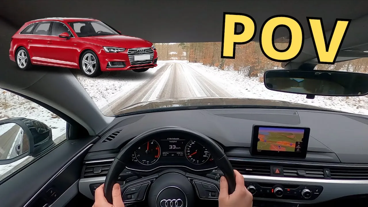 Audi A4 2017 POV TEST DRIVE in the snow!