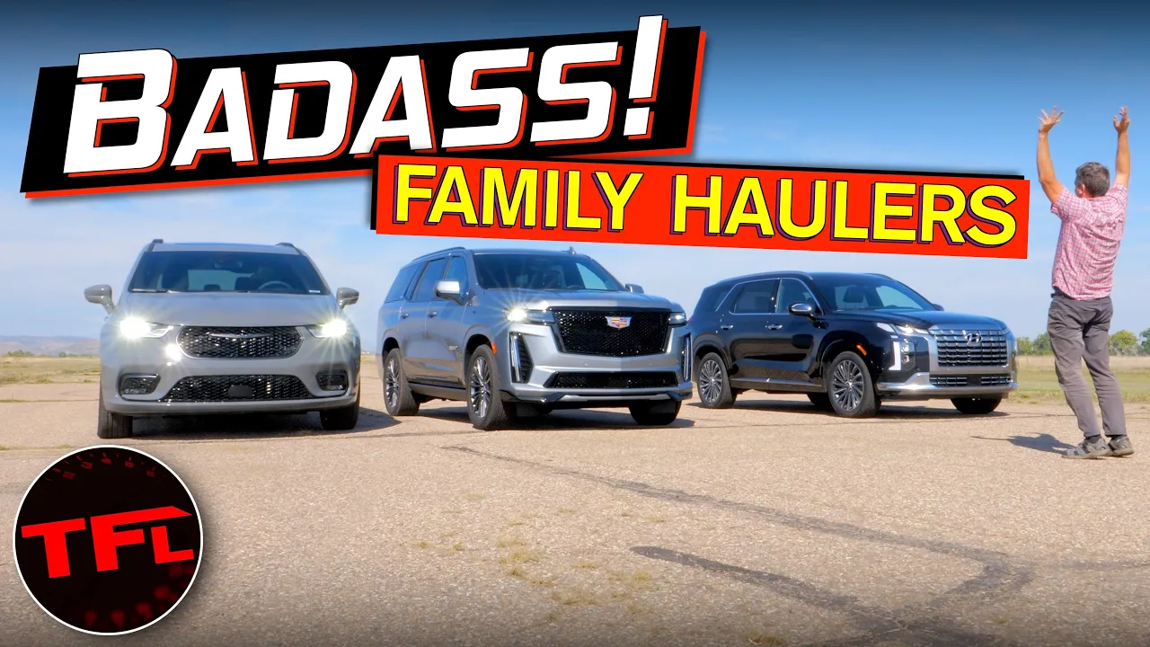 Only One of Us Was Hurt in the Making of This Video: Pacifica vs Palisade vs Escalade-V Drag Race!