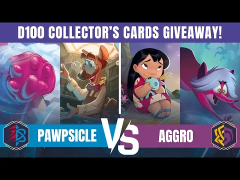 Pawpsicle VS Aggro Bounce - Disney Lorcana TCG Rise of the Floodborn Gameplay [D100 CARDS GIVEAWAY]