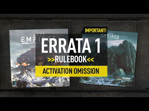 Lost Empires: War for the New Sun - Important Errata