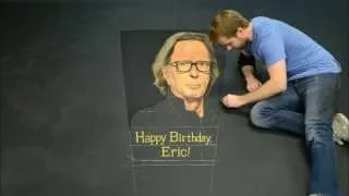Happy 70th Birthday to Eric Clapton From Reprise Records - Time Lapse Chalk Art