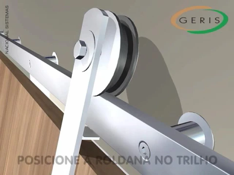 Kit para Porta de Correr de Vidro 1 Folha 4m até 50kg Inox Escovado