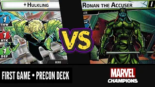 HULKLING DEBUT vs RONAN THE ACCUSER | Marvel Champions Playthrough | Civil War Precon Deck