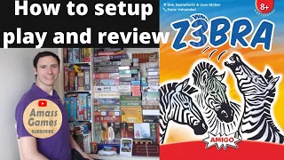 How to play Z3BRA card game AmassGames setup review Amigo nimmt take that board game #boardgame
