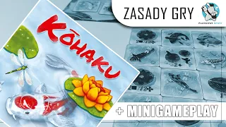 KOHAKU || Kafelkowe układanie stawu - zasady + minigameplay || Nasza Księgarnia || jak grać?