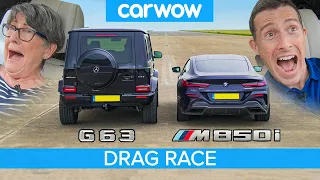 AMG G63 vs BMW M850i - DRAG RACE... with my 71-year-old mom!
