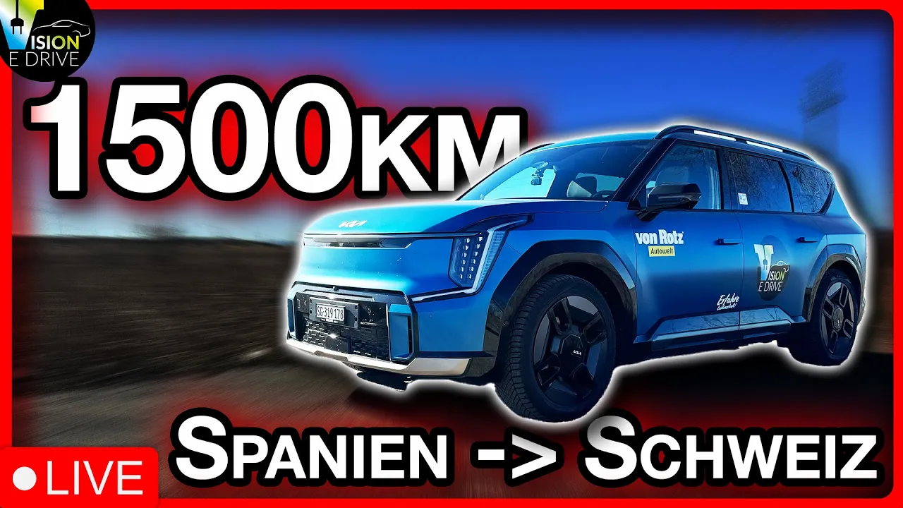 Live aus dem KIA EV9 - 1500km zurück in die Schweiz!
