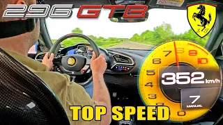352KM/H Ferrari 296 GTB // TOP SPEED on AUTOBAHN