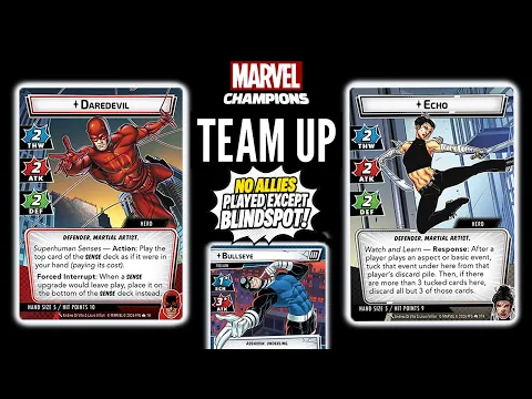 Marvel Champions 2 Handed Gameplay: DAREDEVIL & ECHO vs Expert Bullseye | Fear No Evil Precon Decks