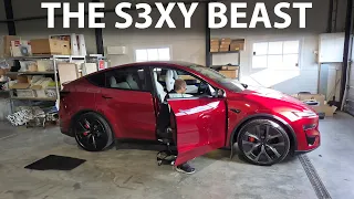 Bilkomponenter installing Commander on Tesla Model Y Performance Juniper