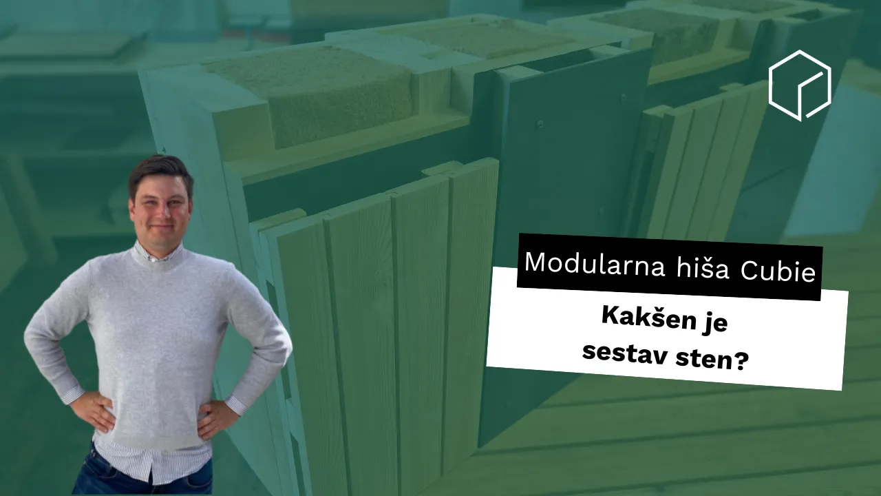 Konstrukcija zunanje stene modularne hiše Cubie