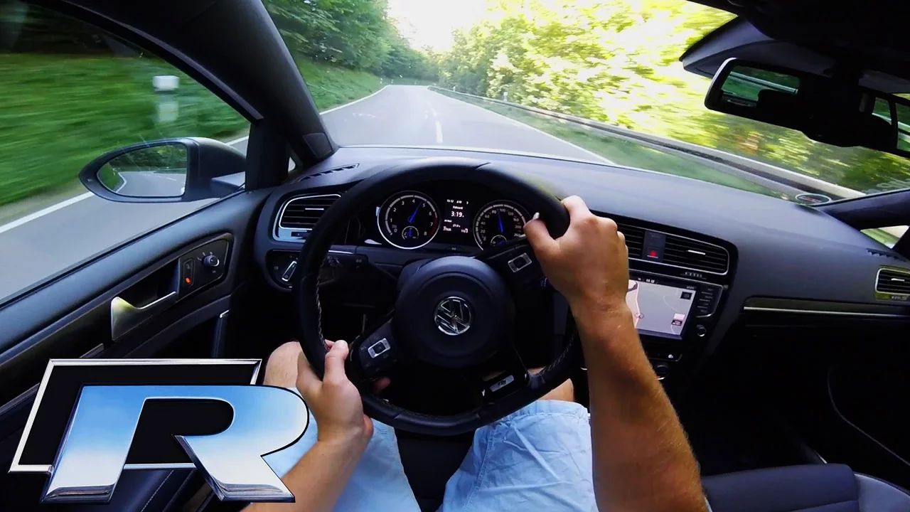 VW Golf R MK7 POV Test Drive 373HP LOUD! Exhaust Sound & Acceleration TUNED by RaceChip