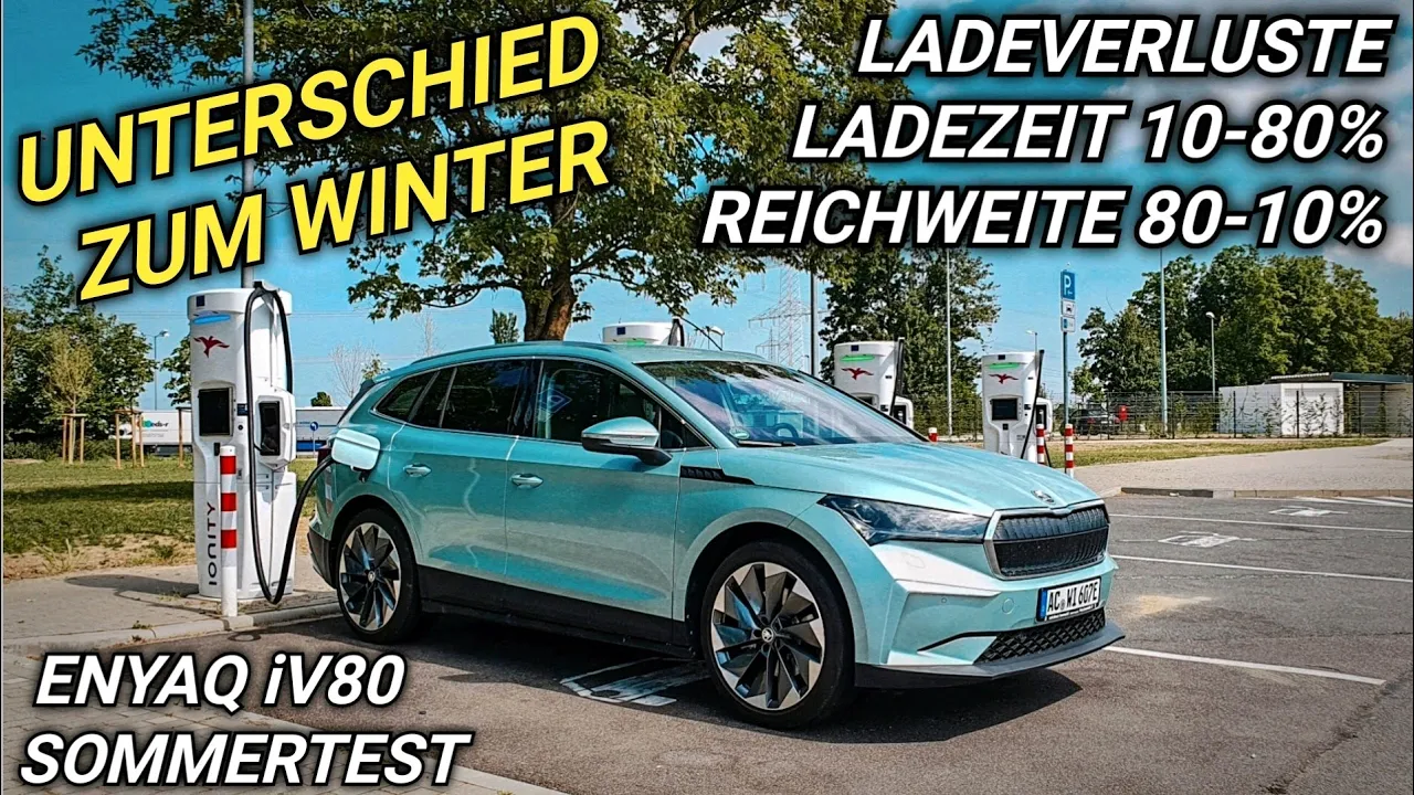 Skoda Enyaq iv80 Sommertest! Reichweite Ladezeit Ladeverluste! #elektroauto #skodaenyaq