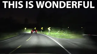 Tesla Model Y adaptive headlights test