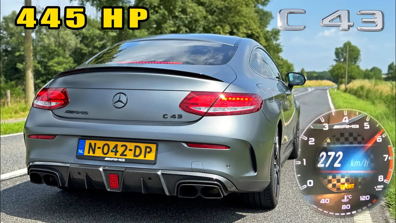 445HP Mercedes AMG C43 // 0-100 100-200 & TOP SPEED POV on AUTOBAHN