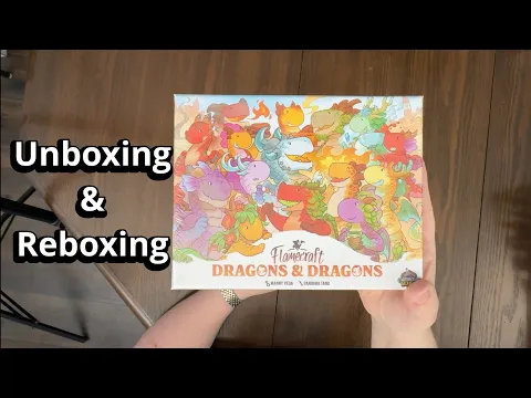 Flamecraft: Dragons & Dragons Expansion - Cozy Board Game Unboxing & Reboxing - What's in the Box?