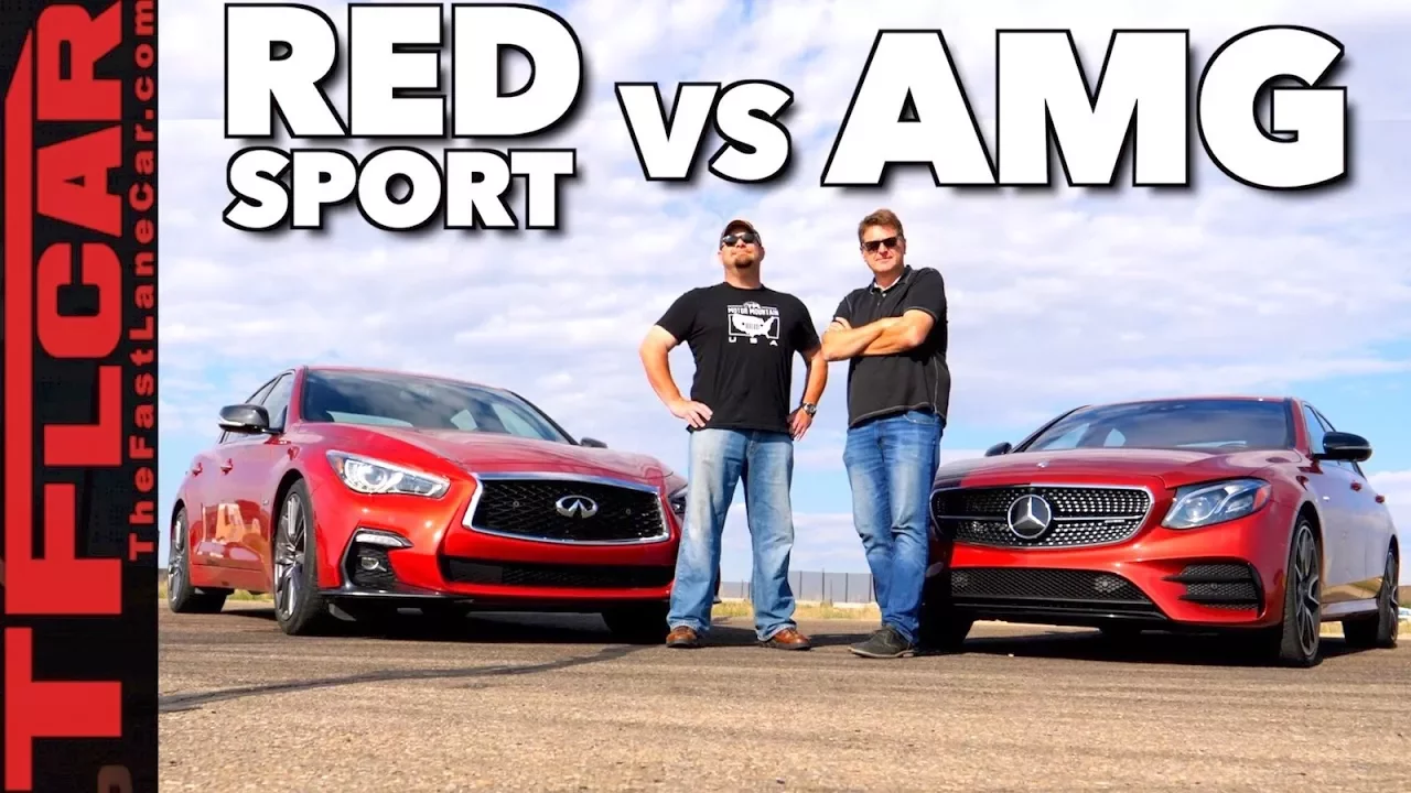 Too Close to Call! Mercedes-AMG E43 vs Infiniti Q50 Red Sport Drag Race