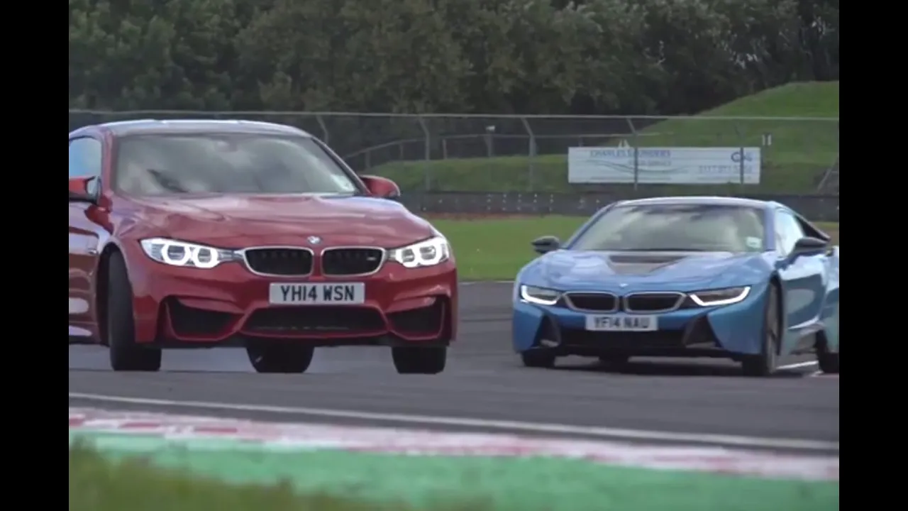BMW i8 versus M4 - track battle
