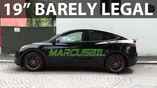 Tesla Model Y Performance with 19 inch wheels first drive