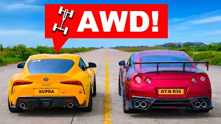 1000hp Supra v GT-R: DRAG RACE