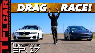Ouch!! Watch a Tesla Model 3 Destroy the New BMW 3 Series In a Drag Race - Thrifty 3 E.17