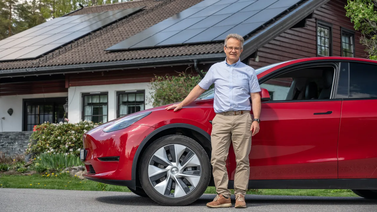 Lader Teslaen gratis med solenergi fra eget tak!