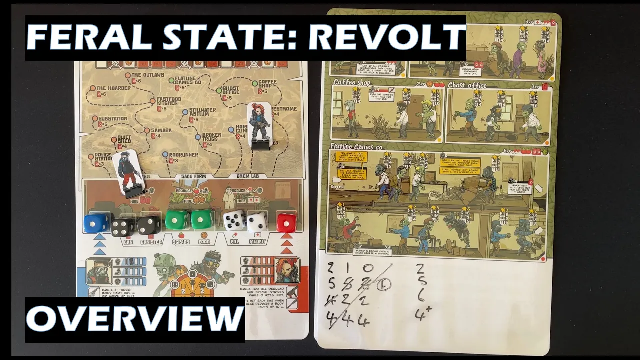 Feral State Revolt PnP Roll and Write Board Game Overview