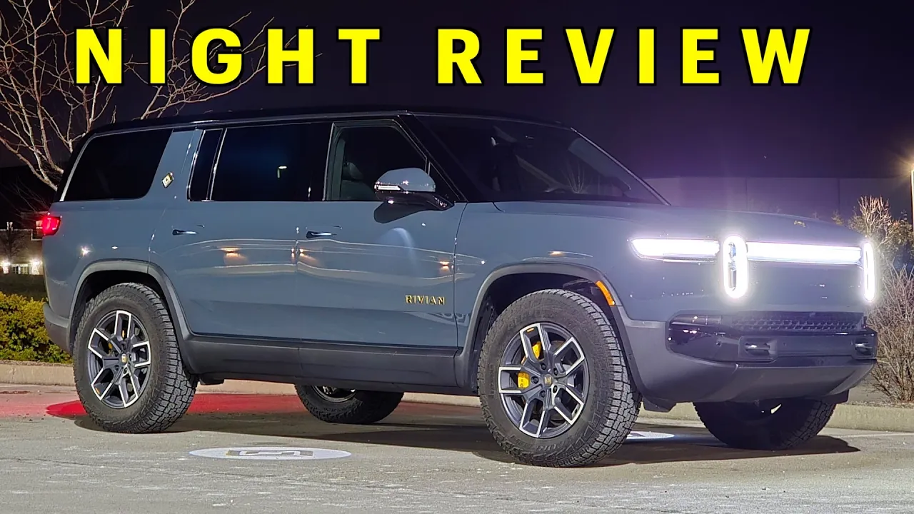 ADAPTIVE DRIVE BEAMS! -- Does the 2025 Rivian R1S Impress at NIGHT?? (Lighting, Exterior & Interior)
