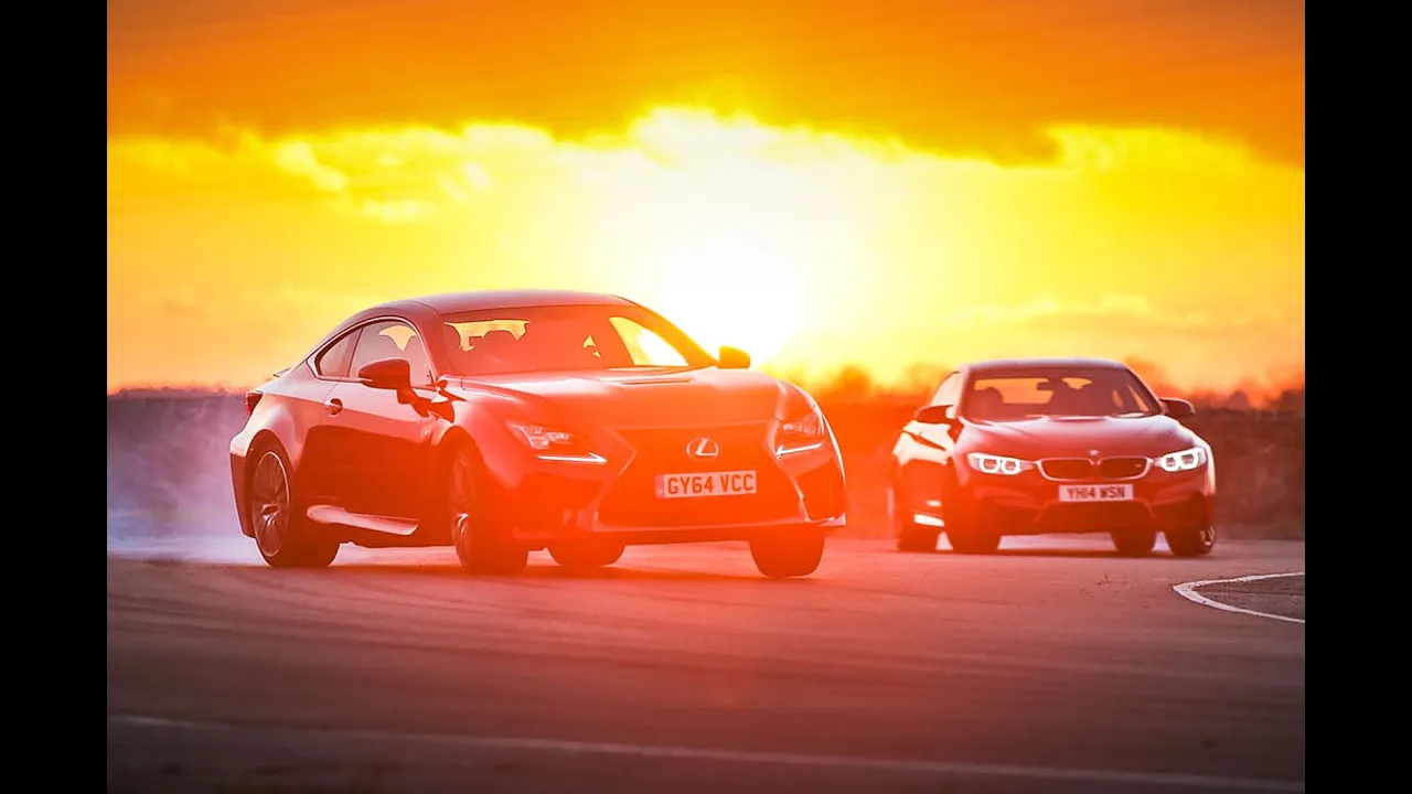 New Lexus RC F vs BMW M4 - drift and drag race head-to-head