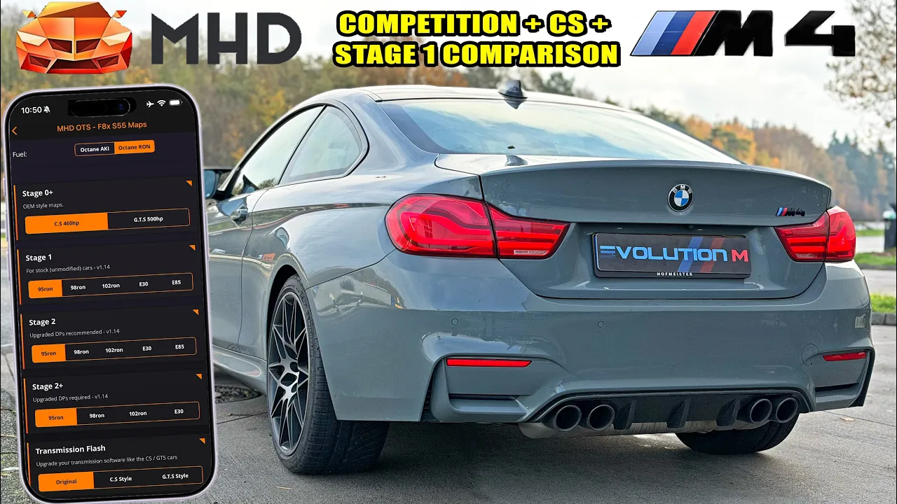 BMW M4 Competition vs CS vs GTS vs STAGE 1 using MHD // 100-200