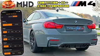 BMW M4 Competition vs CS vs GTS vs STAGE 1 using MHD // 100-200