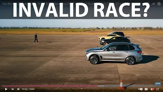Tesla Model X Plaid drag race done by Carwow